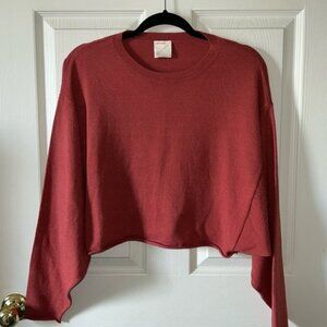 Kerisma Women’s Cropped Crewneck Sweater Size O/S (Med) Pumpkin Spice Color‎